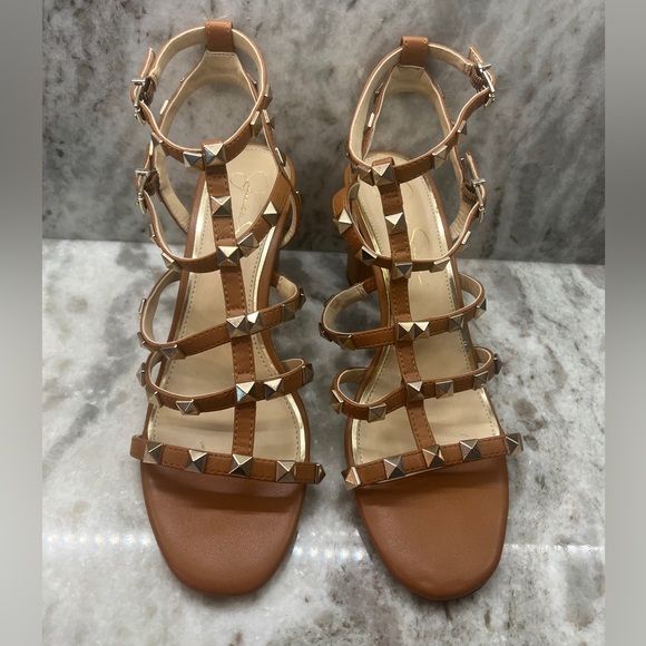 Jessica Simpson Shoes - Jessica Simpson Dany T Strap Platform Sandal with Gold studded Embellishment